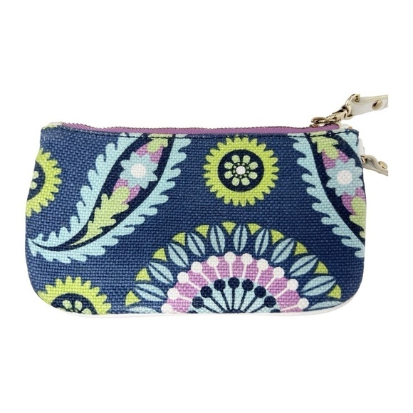 Spartina Daufuskie Island Wristlet Clutch Flower Plaid Linen And Leather - Picture 9 of 9